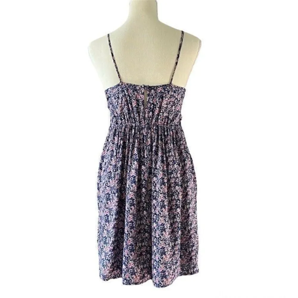 Elodie Floral Lattice Sides Mini Summer Dress S